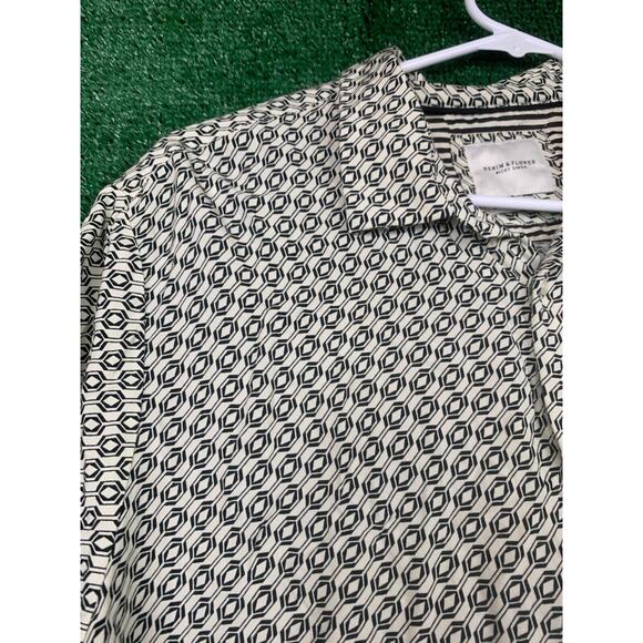 Denim & Flower Ricky Singh Short Sleeve Button Down Shirt Men's Size L Casual - Picture 3 of 16